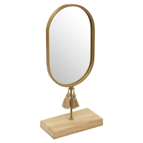 Miroir "Rivi" métal et bois doré H35 cm 3S. x Home  - Statue design