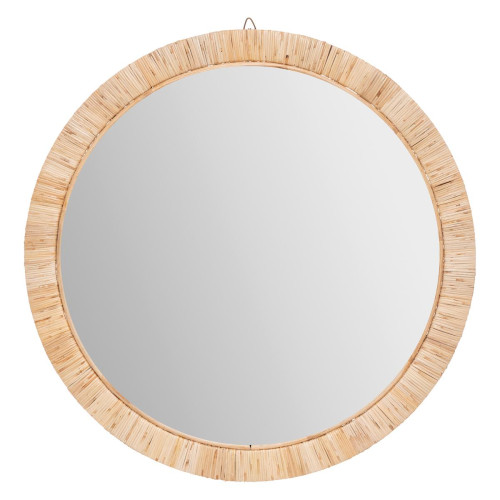 Miroir rond "Melany" D60 beige - Edition ethnique