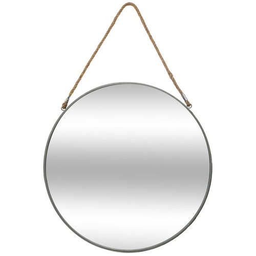Miroir Rond Métal avec Corde gris 3S. x Home  - Tableaux design