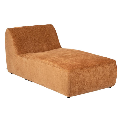 Module chaise longue marron caramel  en velours  3S. x Home  - Canape 2 places design