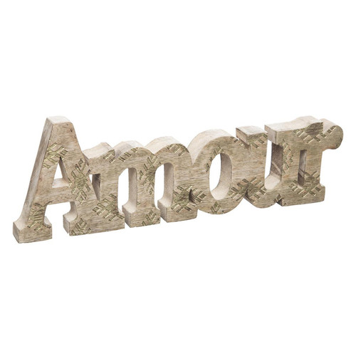 Mot "Amour" en manguier 30x1025x2cm 3S. x Home  - Statue design