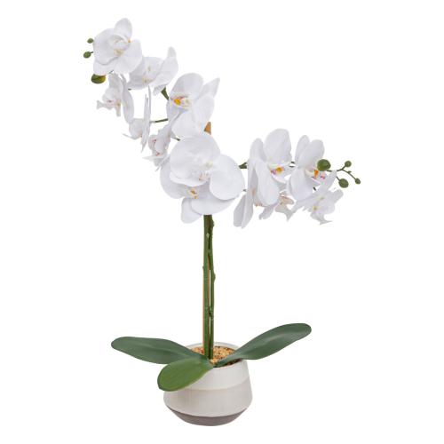 Orchidée artificielle "Clera" H52cm blanc - 3S. x Home - Deco plantes fleurs artificielles