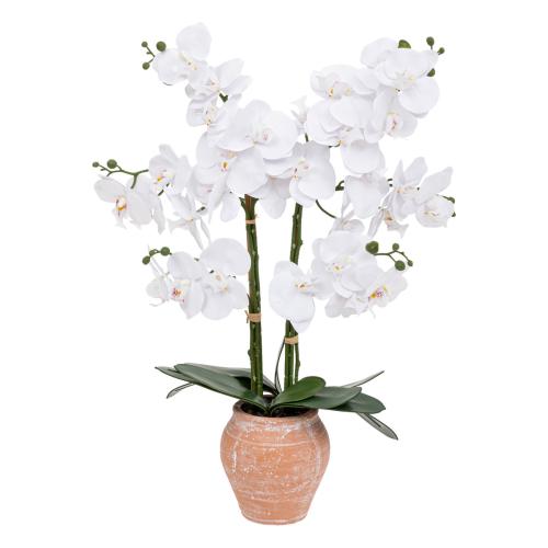 Orchidée artificielle avec pot en céramique "Dena" rose terracotta 3S. x Home  - Deco plantes fleurs artificielles