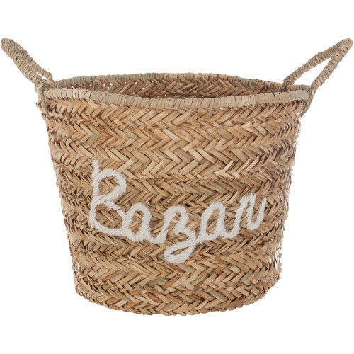 Panier osier broderie blanche 3S. x Home  - 3s x home