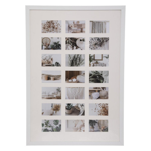 Pêle-mêle "Etienne" 21 photos en panneau de bois MDF blanc 3S. x Home  - Déco et luminaires