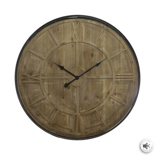 Pendule En Bois Et Métallique 3S. x Home  - Horloge bois design