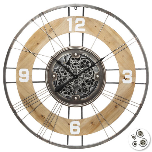 Pendule mécanique Lana en Bois et Métal D90 - 3S. x Home - Horloge multicolore