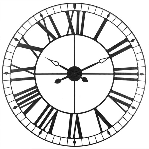 Pendule métal vintage noir Dimension 90 cm 3S. x Home  - Horloge design
