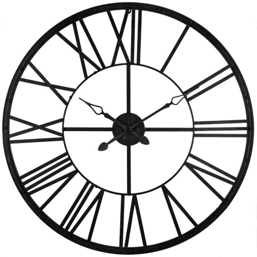 Pendule métal vintage noir D96 - Horloge design noire
