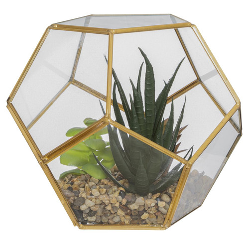 Plante artificielle "Terra" en verre et métal D17 3S. x Home  - Deco plantes fleurs artificielles