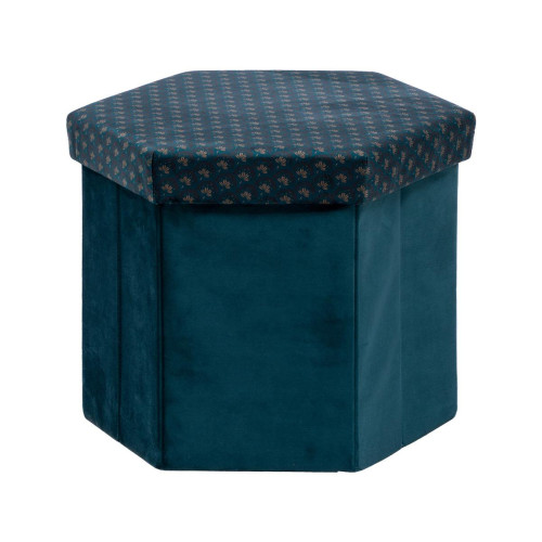 Pouf pliant hexagonal bleu JILING - 3S. x Home - Salon meuble deco