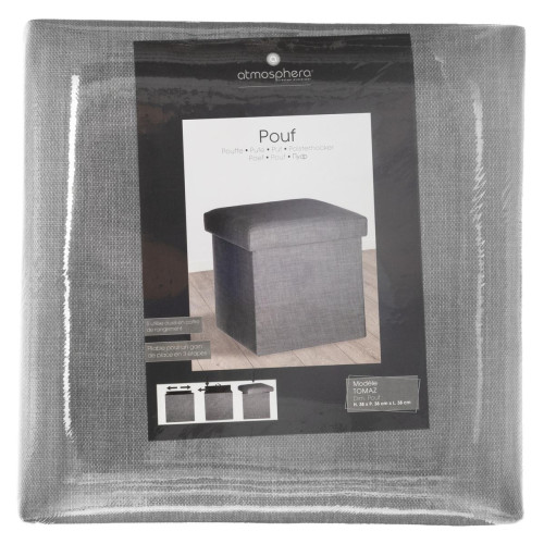 Pouf pliant gris clair  - Pouf design pouf geant