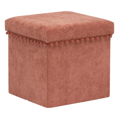 Pouf pliant "Mémo" rose terracotta 3S. x Home  - Pouf et fauteuil design