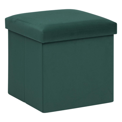 Pouf pliant "Tess" 38x38cm vert cèdre - 3S. x Home - Pouf et fauteuil design