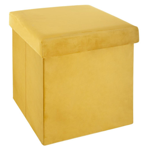 Pouf pliant velours jaune Tess - Pouf design pouf geant