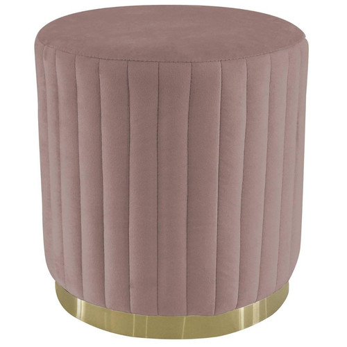 Pouf rond Nutley Velours Rose - 3S. x Home - Pouf velours design