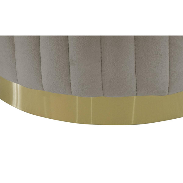 Pouf rond Nutley Velours Taupe