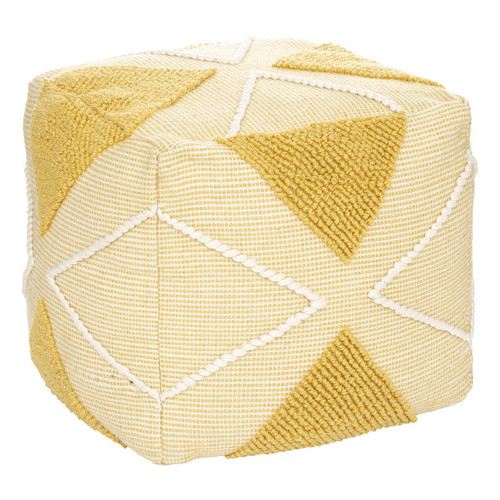 Pouf "Row" coton recyclé jaune ocre - Pouf design pouf geant