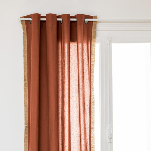 Rideau "Bota" coton et jute rose terracotta 140x260 cm - 3S. x Home - Textile design