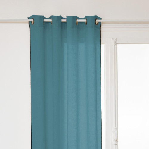 Rideau lin bleu canard 130x260 cm "Linah" - 3S. x Home - Textile design