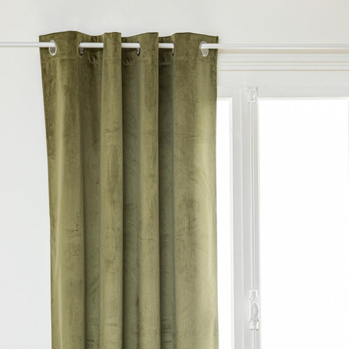 Rideau occultant vert kaki 140x260 cm "Théa" - 3S. x Home - Textile design