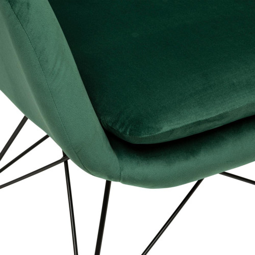 Rocking-chair vert jade en velours  - 3S. x Home - Edition authentique