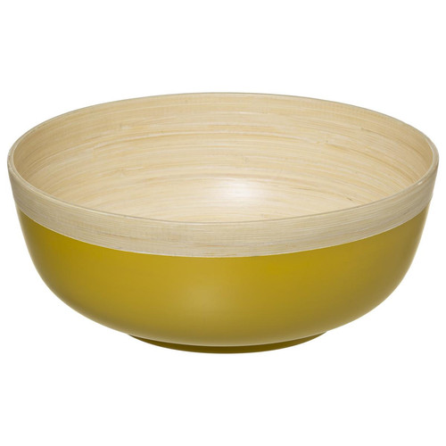 Saladier "Modern Color" moutarde en bambou 30cm 3S. x Home  - Accessoire cuisine design