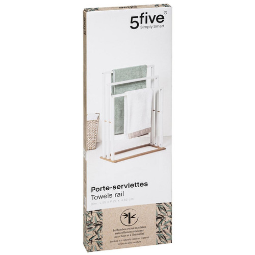 Sèche Serviette en Bambou Blanc 3S. x Home  - Meuble salle de bain design