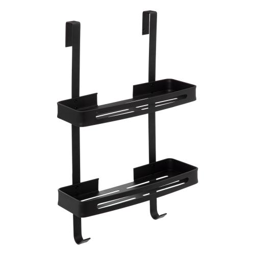 Serviteur de douche 2 niveaux stick adhésif noir "Blackalu" 3S. x Home  - Nouveautes deco design