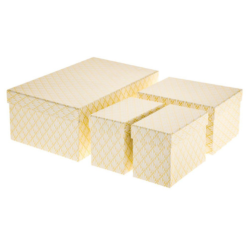 Set 4 Boîte Couleur Lys jaune - 3S. x Home - Rangement meuble