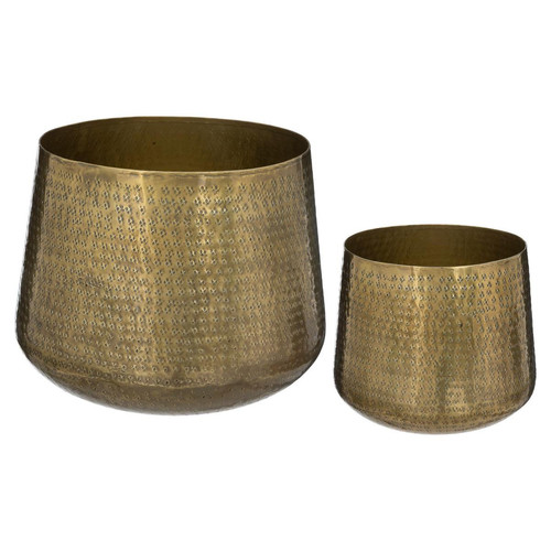 Set de 2 pots en métal  doré - Deco jardin design