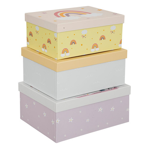 Set de 3 boîtes en carton "Girly"  3S. x Home  - Chambre enfant et bebe design