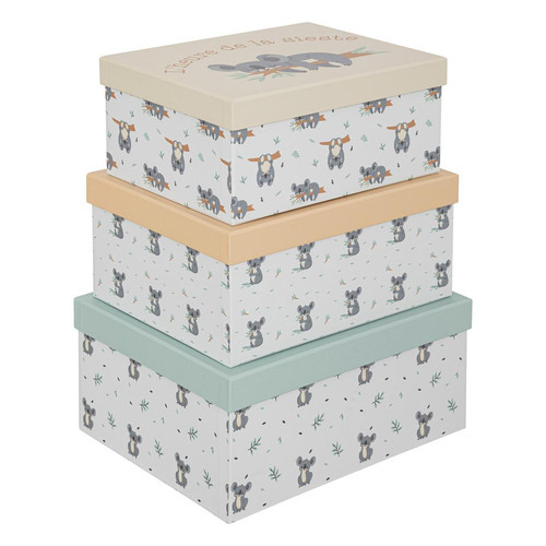 Set de 3 boîtes en carton  "Koala"  3S. x Home  - Chambre lit