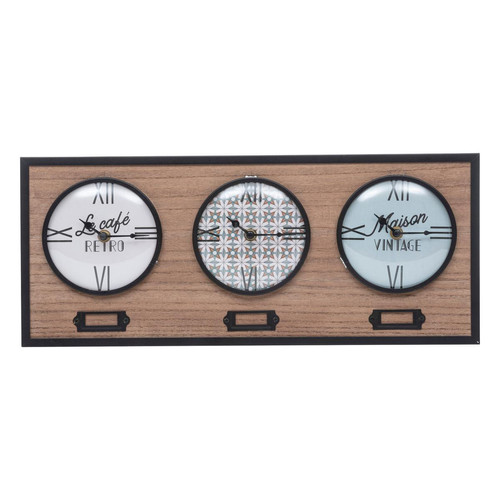 Set de 3 horloges "Natalino" en métal 48x20cm - Horloge design