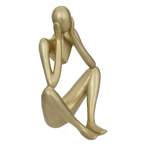 Set de 3 statuettes femme H17cm doré en résine