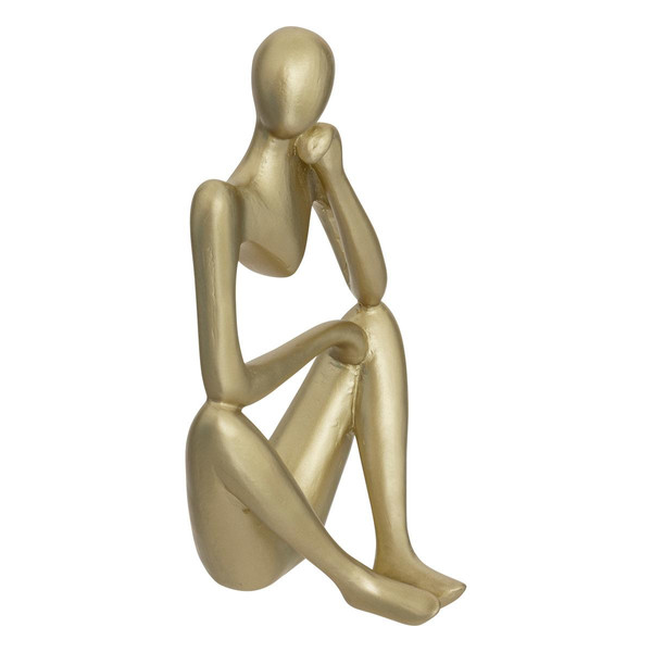 Set de 3 statuettes femme H17cm doré en résine