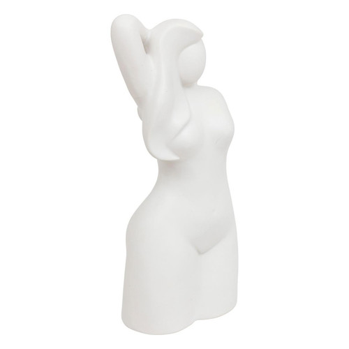 Statue Femme Céramique Sol H28 Blanc