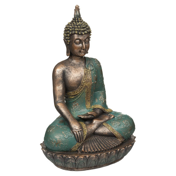 Statuette "Bouddha" résine bleu H435 cm