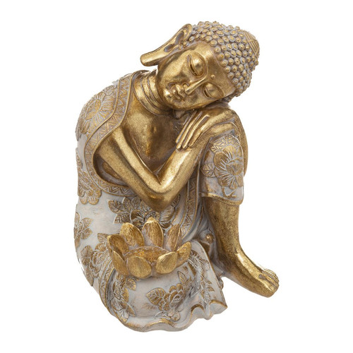 Statuette "Bouddha" résine doré H23 cm 3S. x Home  - Statue resine design