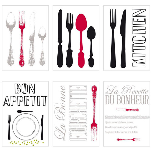 Sticker illustratif bonappétit cuisine 50X70 3S. x Home  - Tableau baroque