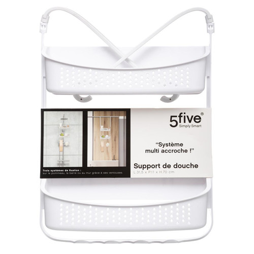 Support Douche Souple 2 Pièces Blanc - 3S. x Home - Cuisine salle de bain