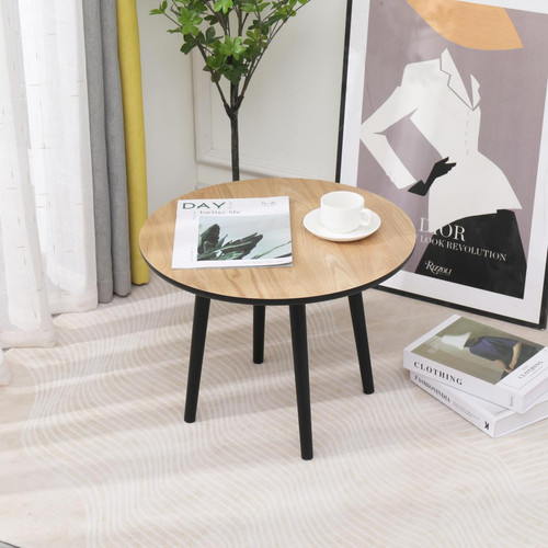 Table Appoint GINZA Scandinave en Pin Pieds Noirs