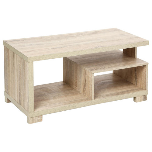 Table basse 2 niveaux "Bivoak" effet bois naturel 3S. x Home  - Table d appoint bois