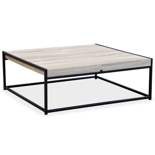 Table basse avec 4 rangements Carolina Chêne Clair - 3S. x Home - Table basse bois design