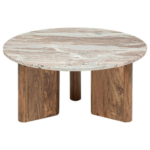 Table basse marbre et manguier 3S. x Home  - Table basse