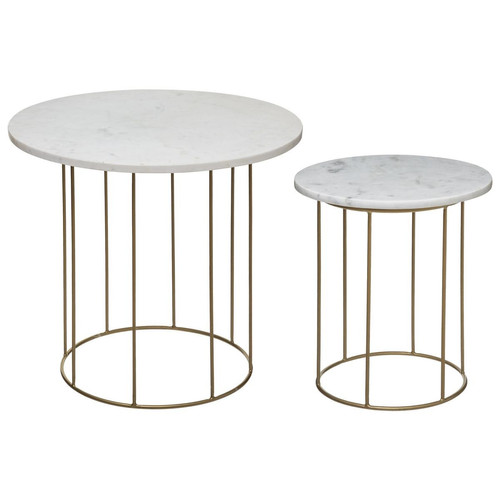 Table à Café Marbre 3S. x Home  - Table basse blanche design