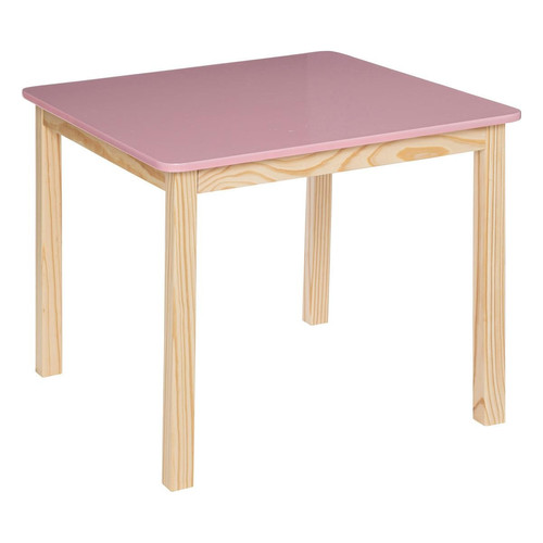 Table rose en pin et bois "Classic"