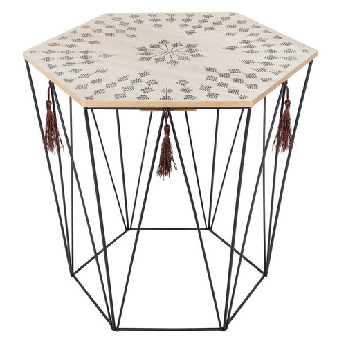 Table de café octogonale métal etnik Kumi