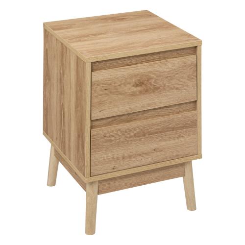 Table de chevet 2 tiroirs effet chêne naturel "Abana" 3S. x Home  - Rangement meuble