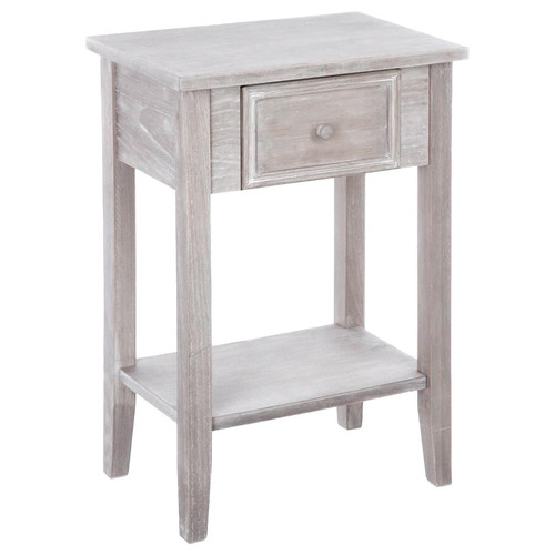 Table de chevet bois naturel 3S. x Home  - Table de chevet blanc design